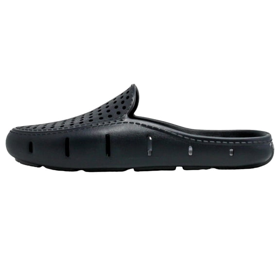 Floafers Sunset Slide - Unisex Slides - Sectional Traction - Utility Hole at Heel - Scuff-Proof Rubber Outsole Black/Asphalt, 10 Men's/12 Women's Medium