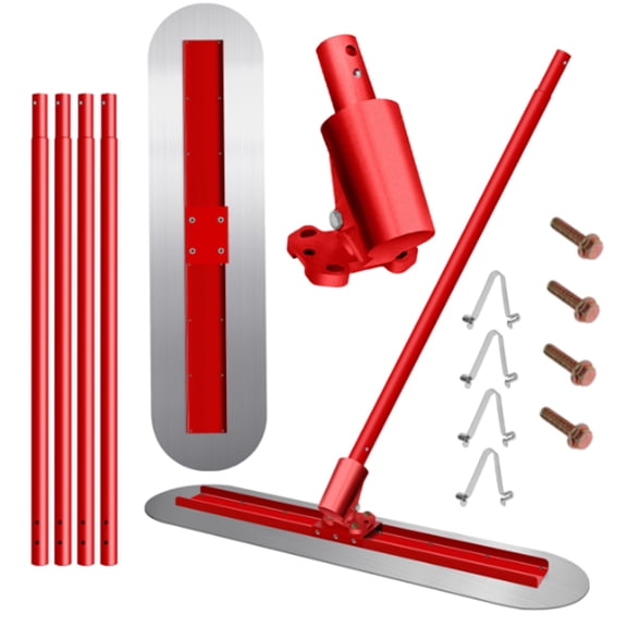 Float Bracket Concrete Tools Cement Trowel Tools Concrete Bull Float Concrete Trowel Bull Float Kit Round End Adjustable 60In Extendable 48"x8" Mg-Al Alloy with 4 Handles for All Season Work