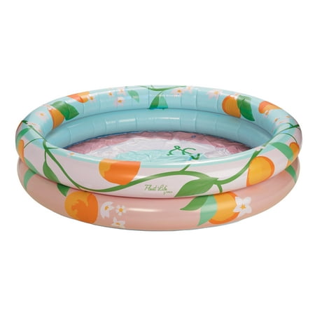 Float Life by Funboy Inflatable Round 2-Ring Pool, Orange Blossom 65'', Swimming Pool, Kids & Adults