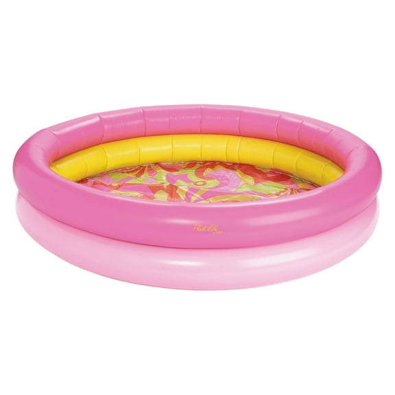 Float Life by Funboy Inflatable Round 2-Ring Pool, Retro Swirl, 65'', Swimming Pool, Kids 6+ & Adult