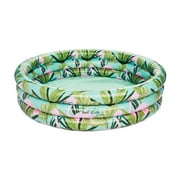 Float Life by Funboy Inflatable Round 3-Ring Swimming Pool, Flamingo, 65" Diameter, Children Ages 6+