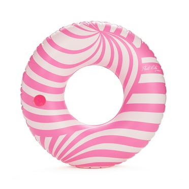 Float Life by Funboy Pink Twist Pool Float, Cup-Holder, 43'' Oversized, Adults & Children
