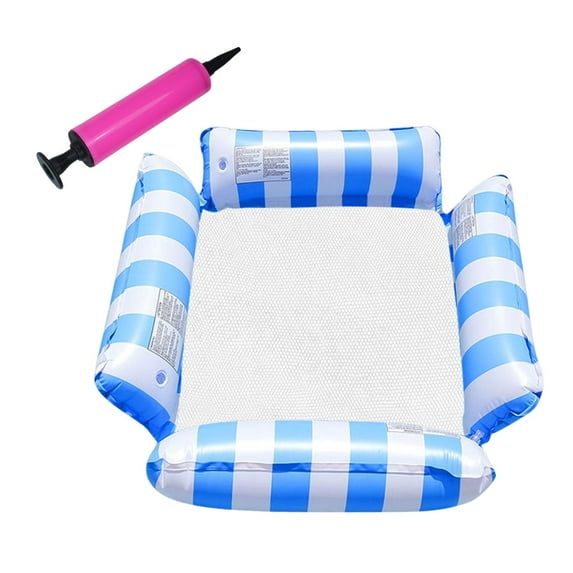Float Lounge Chair Cushion Water Hammock for Swimming Pool Relaxing Vocation Blue