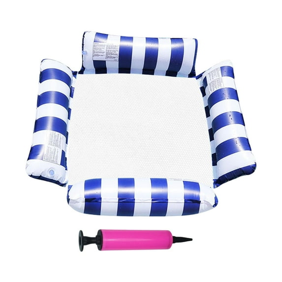 Float Lounge Chair Cushion Water Hammock for Swimming Pool Relaxing Vocation Dark Blue