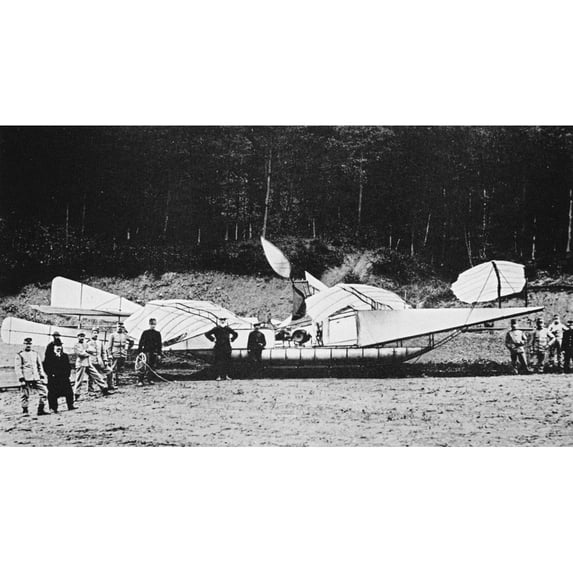 Float Plane 1898. Nwilhelm Kress' Float Plane With Three Wings Built In Austria In 1898 Was The First Fullsize