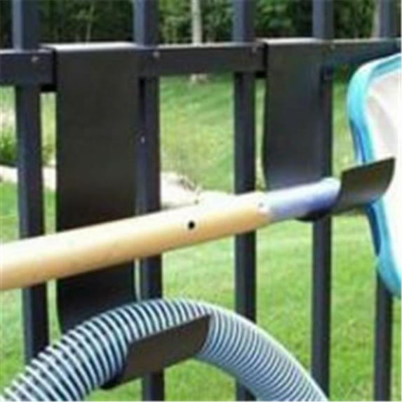 Float Storage 1SET-B Combo Pack Pool Accessory Hooks Fits 0.75 to 1.125 in. Fence, Black