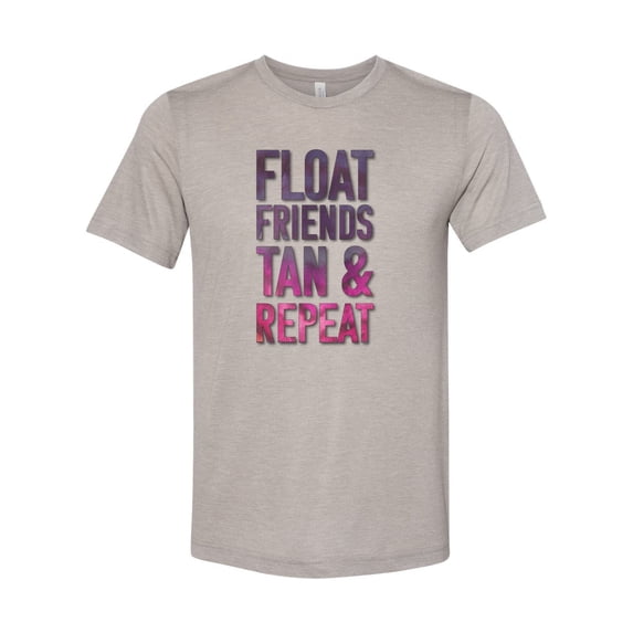 Float Trip Shirt, Float Friends Tan & Repeat, Floating Shirt, Summer Tee, Best Friends Shirt, Unisex Fit, Sublimated Design, Kayaking Shirt, Heather Stone, MEDIUM