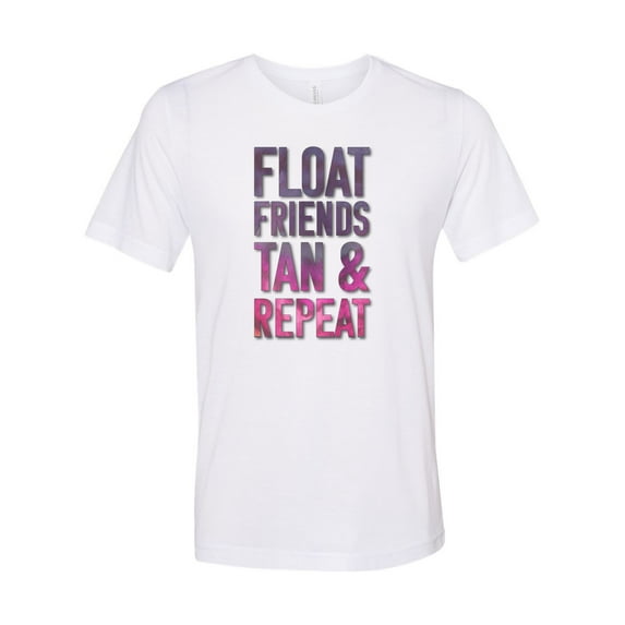 Float Trip Shirt, Float Friends Tan & Repeat, Floating Shirt, Summer Tee, Best Friends Shirt, Unisex Fit, Sublimated Design, Kayaking Shirt, White, MEDIUM