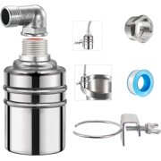 Float Valve, 1/2 to 3/4 Water Float Valve, 304 Stainless Steel Fully Automatic Water Level Control Float Valve, Auto Fill Shut Off Float Valve for Water Tank, Livestock Troughs, Pood