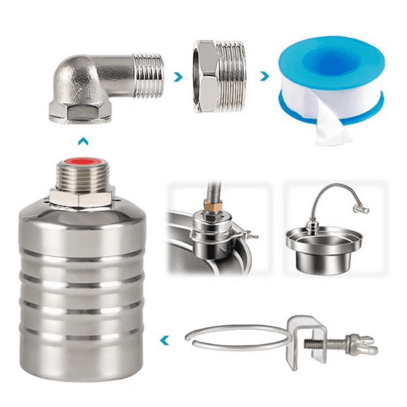 Float Valve,1/2 Inch to 3/4 Water Valve,304 Stainless Steel Fully Automatic Level Control Valve