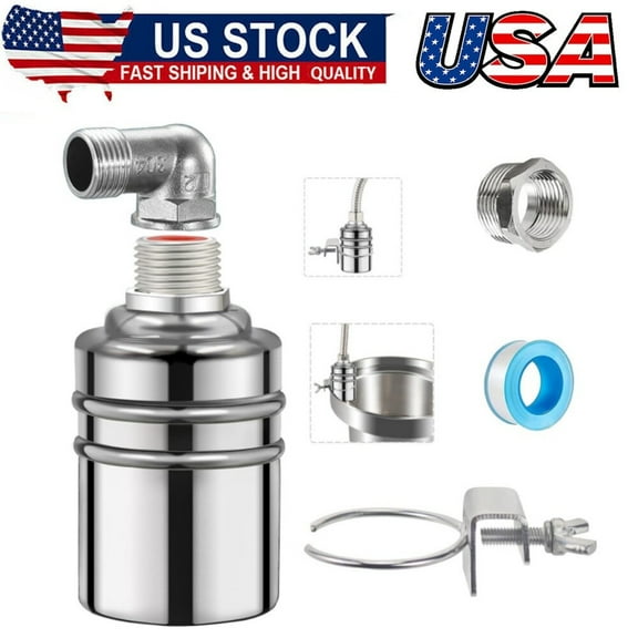 Float Valve, 1/2" to 3/4" Water Float Valve, 304 Stainless Steel Fully Automatic
