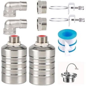 Float Valve1/2" 3/4" Auto Shut Off Mini Float Valve,304 Stainless Steel Auto Water Level Control Valve for Water Tank,Pool,Water Tank, Livestock Troughs 2pcs