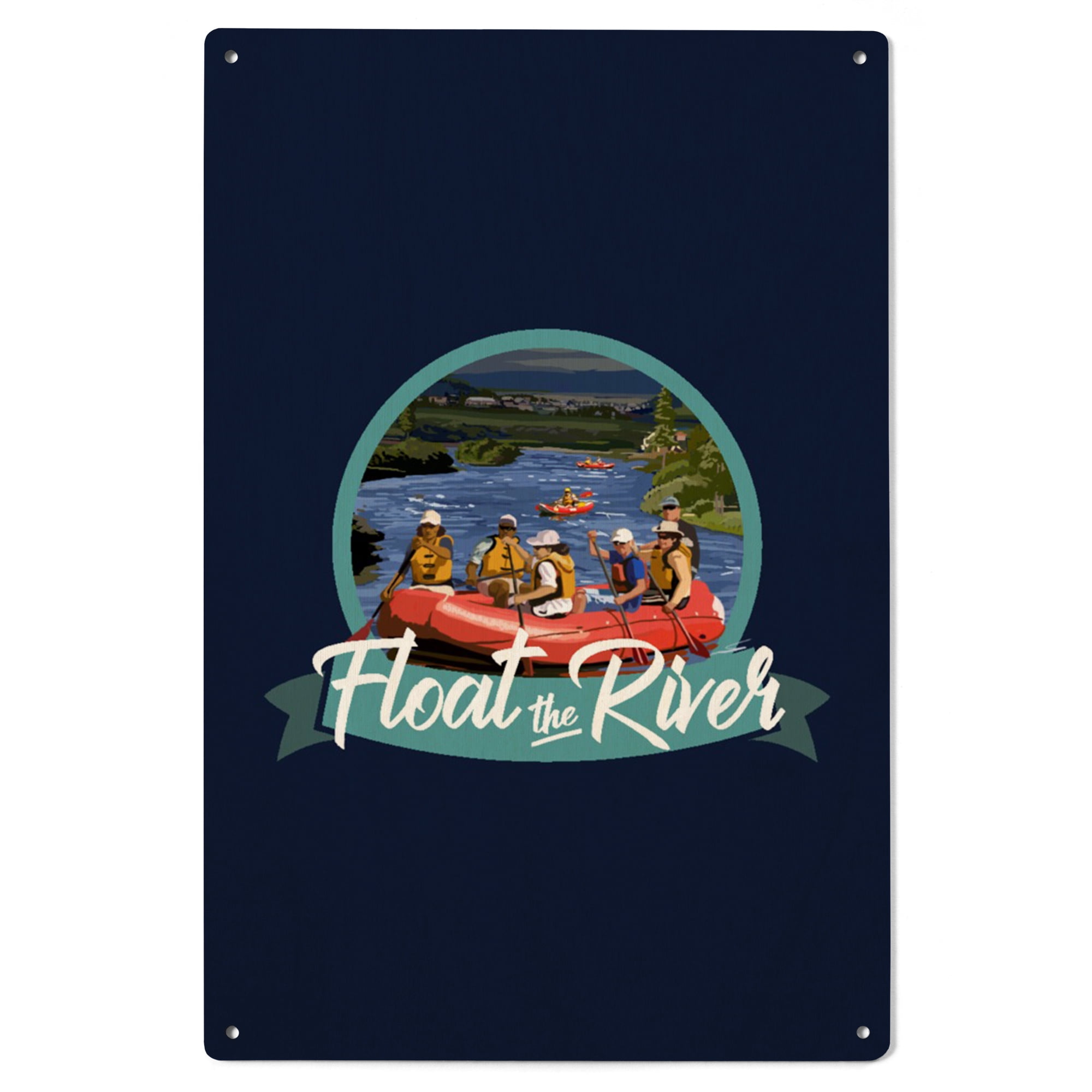 Float the River, Rafters on the River, Contour Birch Wood Wall Sign ...