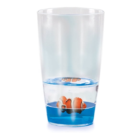 Floatarama Tumbler - Clown Fish from Deluxebase. 9oz BPA-Free Acrylic Plastic Drinking Glasses with Floating Animal Figurines. Cute Tumbler Cups for Kids or Novelty Wine Glass Tumbler for Adults