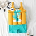 thumbnail image 1 of Floatation Swimsuit Buoyancy Float Suit One Piece Floating Swimwear For Boys Sleeveless Cute Print Bathing Suit Yellow 12-18 Months, 1 of 6