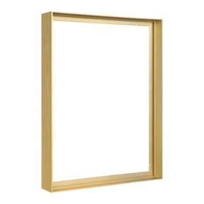 Floater Frame for 24x36" Canvas, Framed Canvas Wall art decor FOLKOR DIY Metal Canvas Floating Frame with 1.5 Inch Deep for Oil Paintings Art Prints Artwork, Floater Frame for Living Room(Gold).