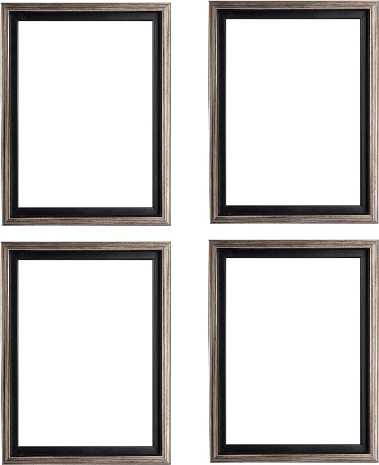 Floater Frame For 3/4" Deep Canvases 9x12 Black w/Antique Silver Edge