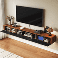 thumbnail image 1 of FloatiCasa 70-Inch Floating TV Stand, Wall Mounted Floating TV Shelf, for TVs up to 75", Red Oak Veneer, 1 of 13