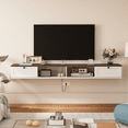 thumbnail image 1 of ​​FloatiCasa 78" Floating TV Stand Wall Mounted Entertainment Center for TVs up to 78" Media Console  with Cable Management (Walnut & White)​​, 1 of 15