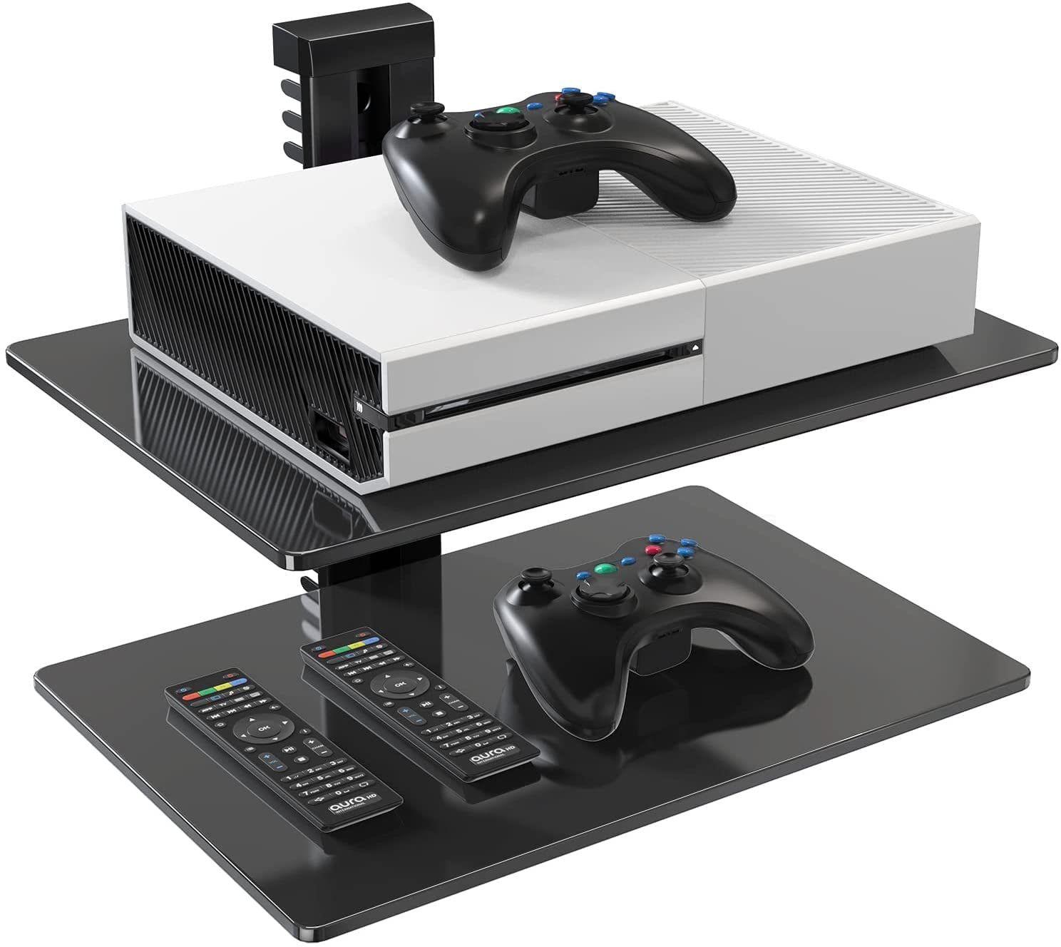 Double Wall Mount Floating AV Shelf Holds 17.6lbs Perfect for Xbox