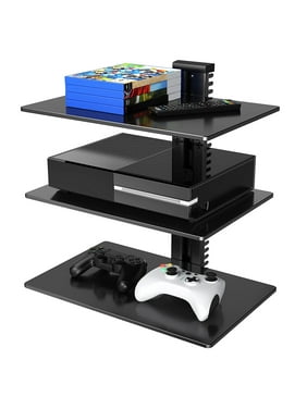 Floating AV Shelf Triple Wall Mount Shelf, Holds up to 17.6lbs DVD DVR Component Shel for Xbox, Projector, Wifi Router, Game Console and Cable Box