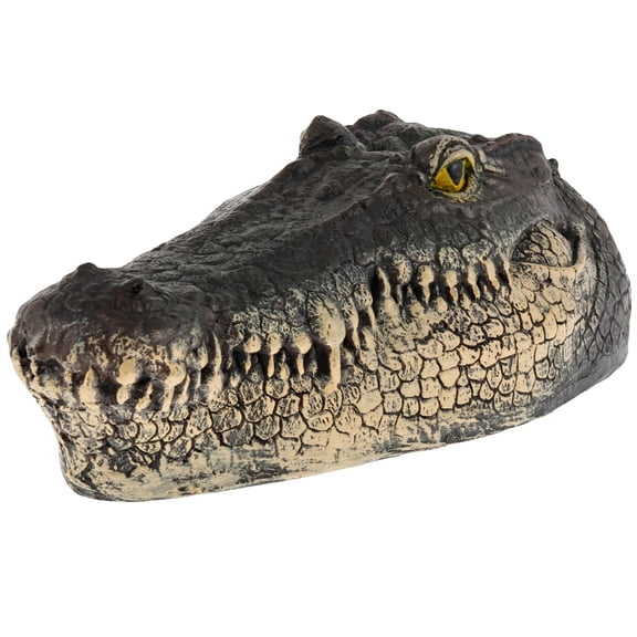 Floating Alligator Head Decor Realistic Float Fake Gator Head Weather Proof Outdoor Pools Float Fake Gator Head PU Resin Crocodile Heads for Pools Decor Pool Accessories 31x14x9cm