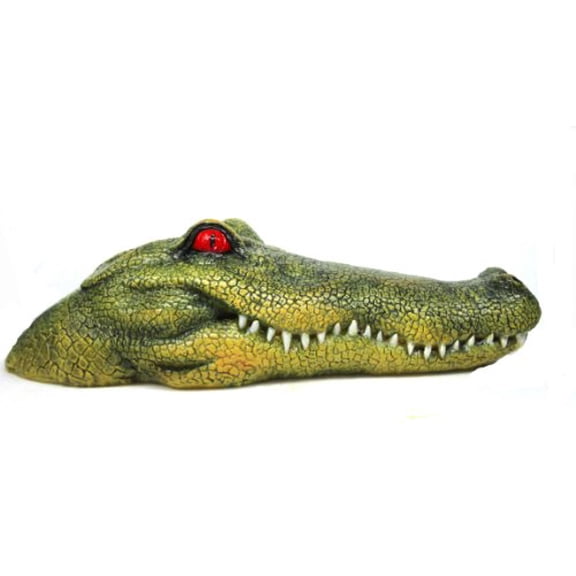 Floating Alligator Head Decoy with Red Eyes, Fake Gator Head for Yard, Backyard koi Fish Ponds, Water Gardens, Pool, Lake Decoration