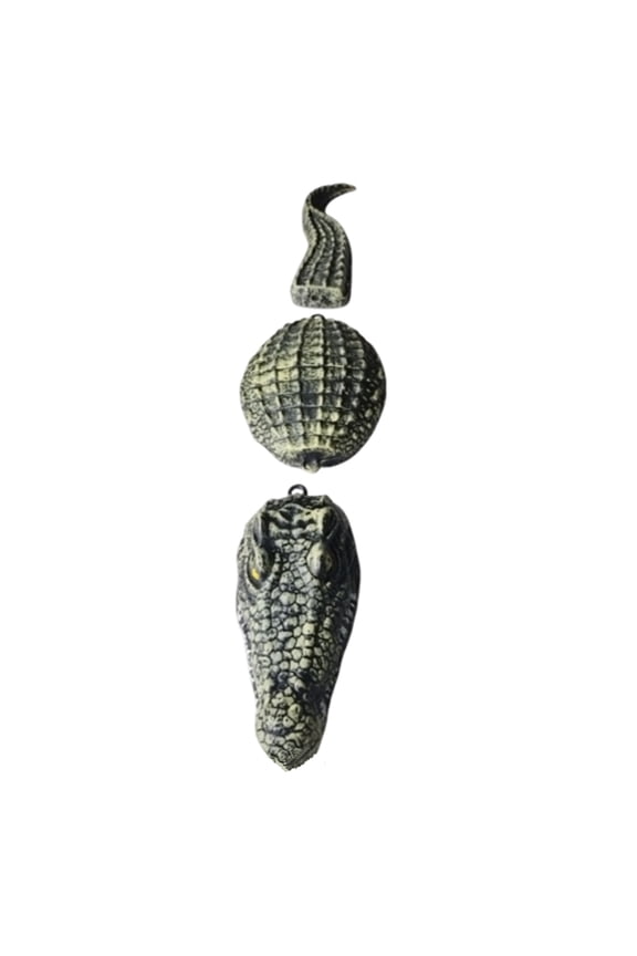Floating Alligator Head for Pond, Realistic Crocodile Decoy for Goose & Heron Control, Durable Resin Outdoor Statue for Pool & Garden, UV Protected Water Decoration,Green
