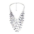 thumbnail image 1 of Floating Amethyst and Crystals Silk Thread Multi-Layered Statement Necklace, 1 of 3