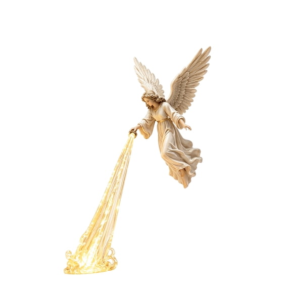 Floating Angel Beam Bookshelf Lamp, USB LED Shelf Ornament with Warm Glow, Creative Suspended Statue Night Light for Bedroom Home Decor, Unique Religious Gift for Women & Book Lovers