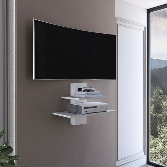 Floating Appearance & Cable - Hide Design - Ideal for Media Device Holding in Living Areas