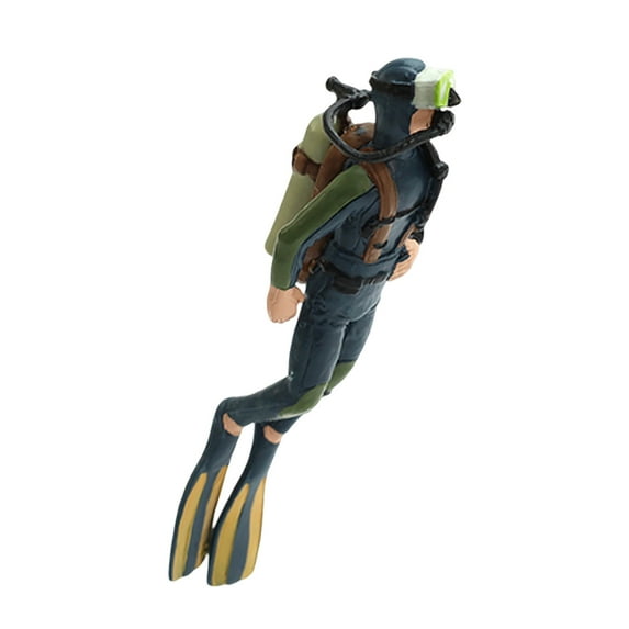 Floating Aquarium Diver Ornament – Creative Fish Tank Decor with Mini Scuba Tank, Realistic Diver Figurine for Freshwater & Saltwater Tanks (Desktop or Large Aquariums)