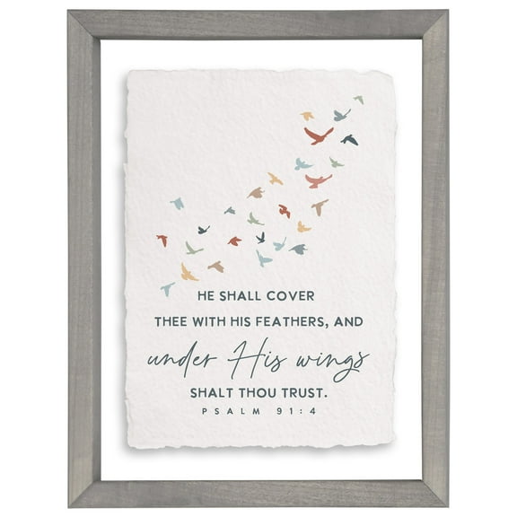 Floating Art Rectangle-Under His Wings (11" x 14")
