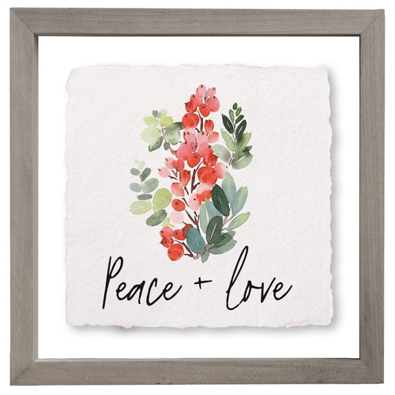 Floating Art Square-Peace Love Holly (10 x 10)