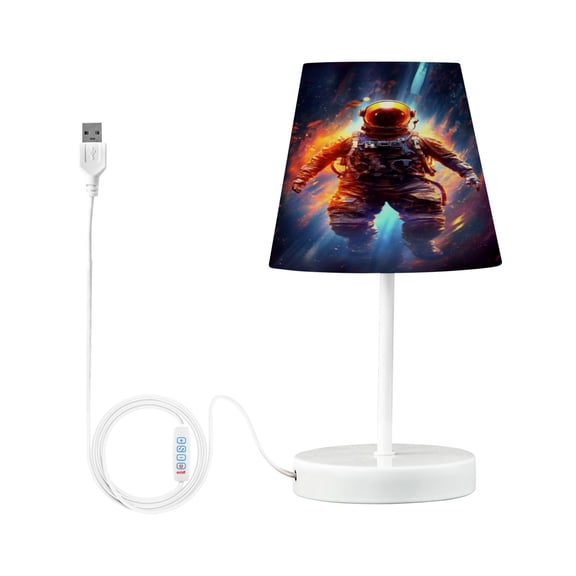 Floating Astronaut and Colorful Nebula Desk Lamp LED Table Nightstand Lamps with 3 Color Temperatures for Home Bedroom Living Room Decor 8x12