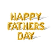 Floating Away Balloon Company Mylar Gold Letters Happy Father's Day Banner 16 in Balloon, 16 Piece