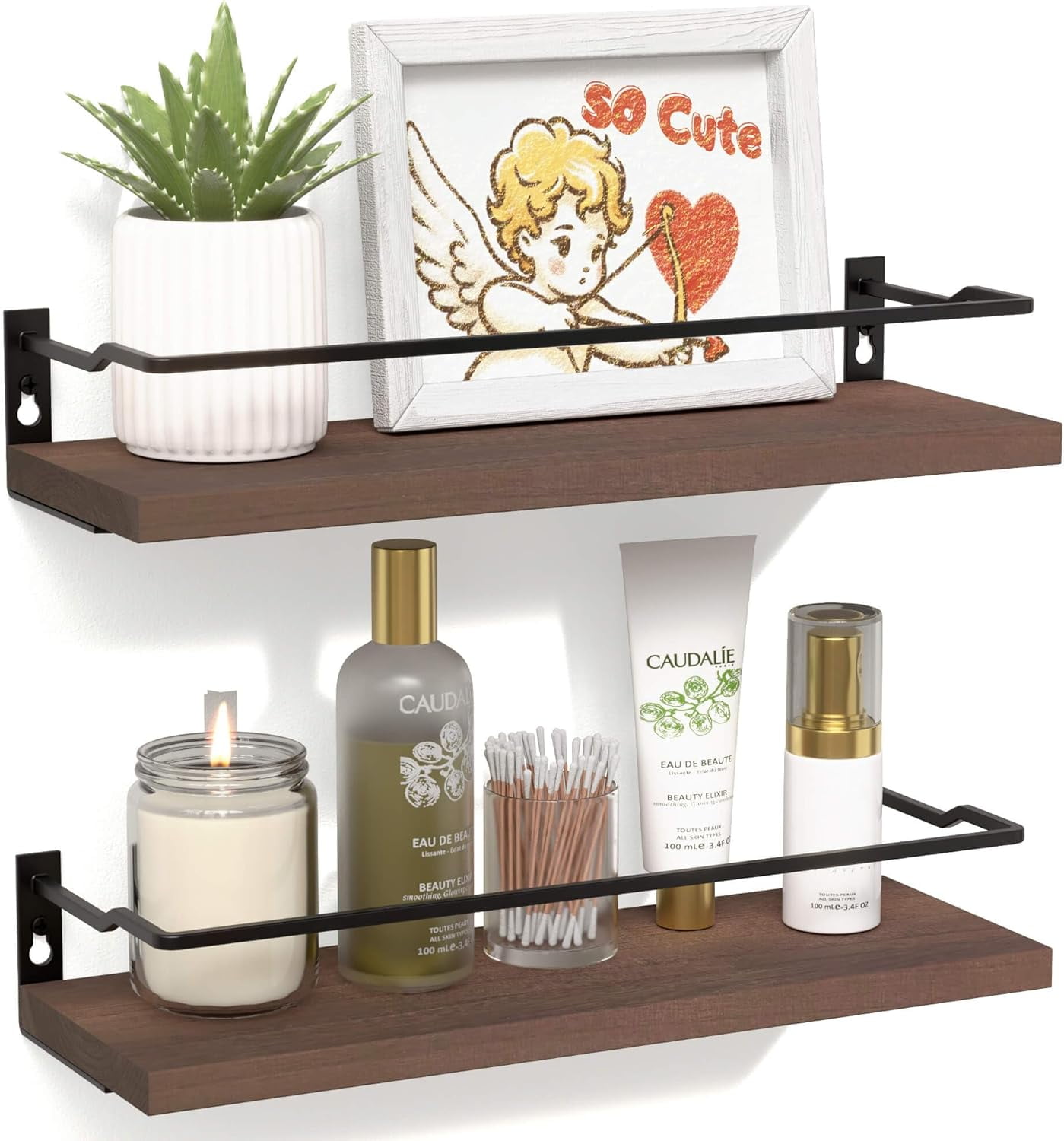 Floating Bathroom Shelves, Small Wall Shelf for Bathroom Decor, Rustic ...