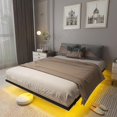 Floating Bed Frame Full Size with LED Light, Metal Platform Bed Frame