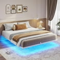 thumbnail image 1 of Floating Bed Frame Full Size with LED Lights, Metal Platform Full Bed, No Box Spring Needed, Easy to Assemble (Full), 1 of 17