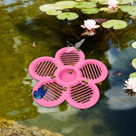 Floating Bee Waterer Outdoor Flower-Shaped Pollinator Drinking Station with Feeding Slots Weather-Resistant Bee Watering Device for Beekeeping Gardens and Apiaries