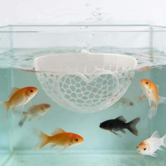 Floating Betta Cave & Shrimp Hideout - Multi-Functional Aquarium Hammock, Feeding Ring, Stress-Free Resting Spot for Small Fish Tanks