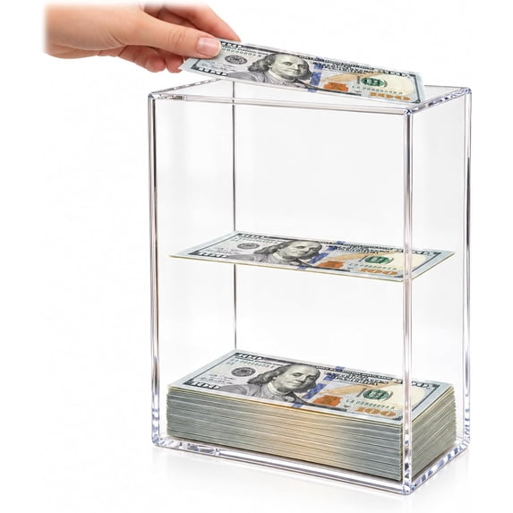 Floating Bill Savings Challenge Box, Acrylic Money Bank，M | Floating ...