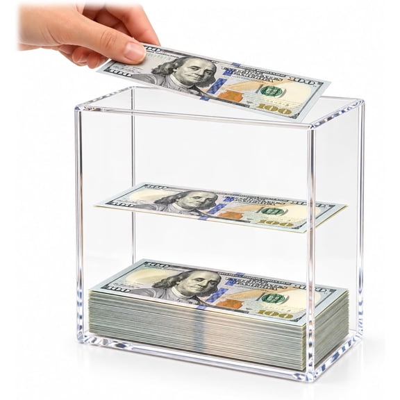 Floating Bill Savings Challenge Box, Acrylic Money Bank,S | Floating Money Box With Clear Acrylic Design for Visible Cash Saving Progress and Everyday Savings Challenge Plans