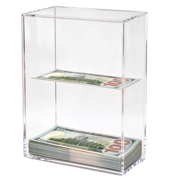 Floating Bill Savings Challenge Box, Clear Acrylic Money Saving Bank with Floating Bill Effect, Visual Savings Tracker for Saving Plans and Gifts