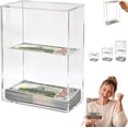 Visal Management Floating Bill Savings Challenge Box, Clear Acrylic Piggy Bank,Floating ...