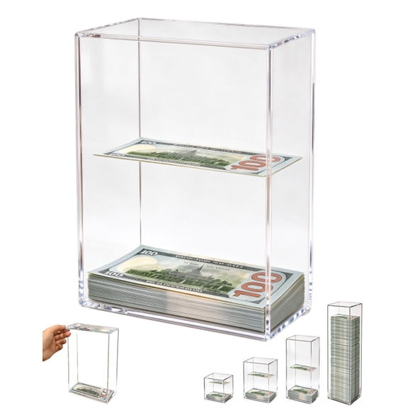 Floating Bill Savings Challenge Box, Clear Acrylic Piggy Bank with Visual Progress for Saving Plans and Gifts
