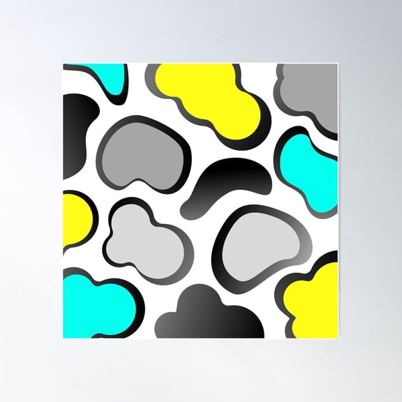 Floating Black Bubbles Poster Wall Art, Modern Wall Decor For Living Room Bedroom, 30x30 UNFRAMED