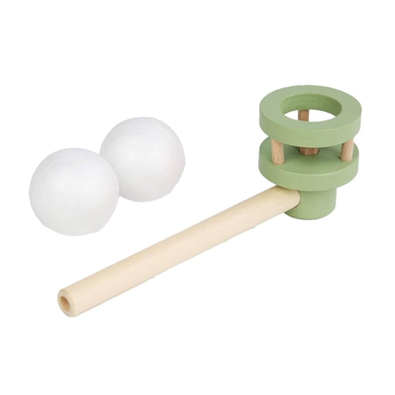 Floating Blow Pipe Ball Toy Educational Wooden Blowing Toy Develops Motor Skills And Hand Eye Coordination Ideal For Family Outdoor Games