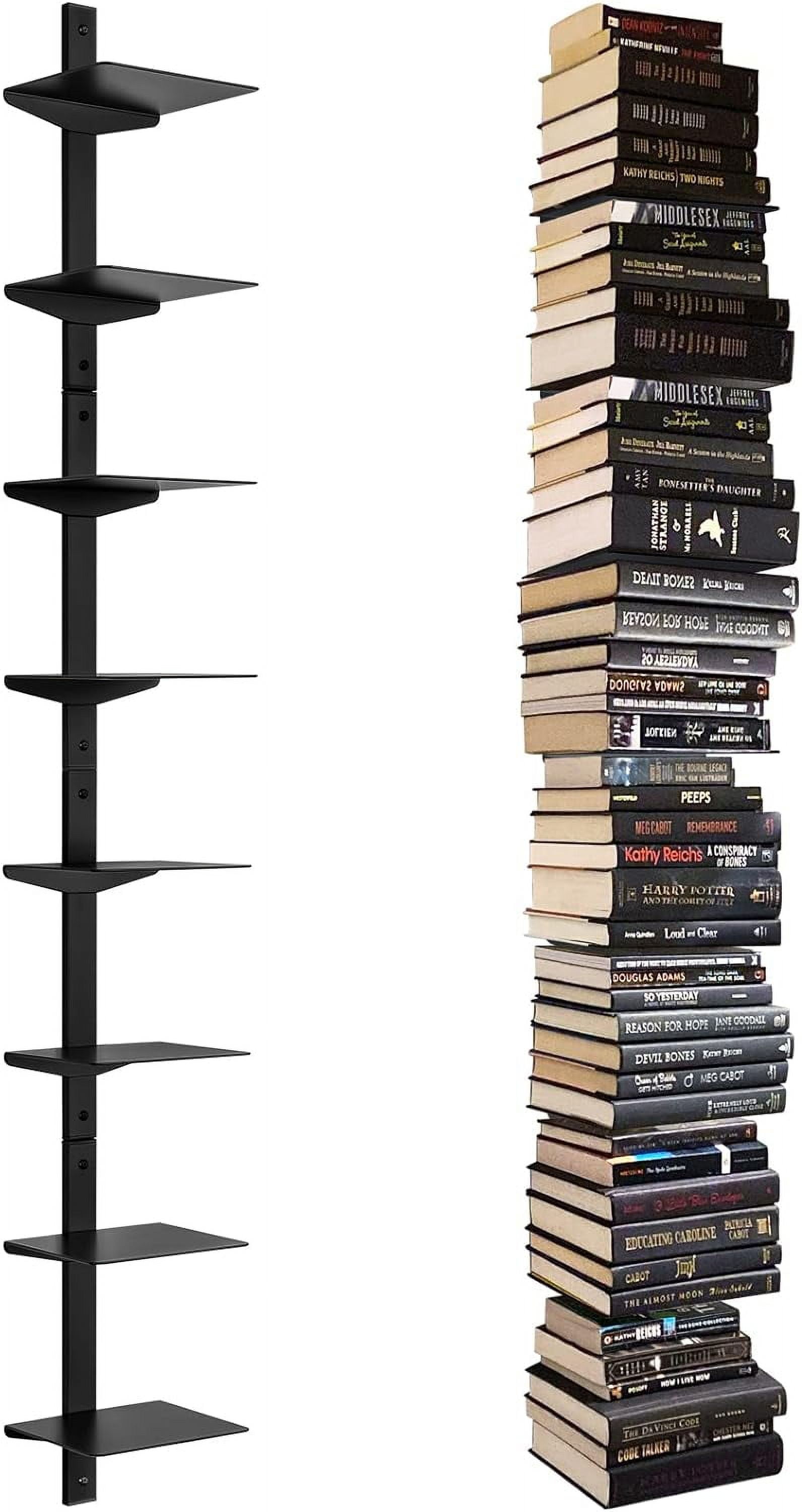 Floating Book Shelves for Wall, 8 Tier Invisible Floating Bookshelf ...