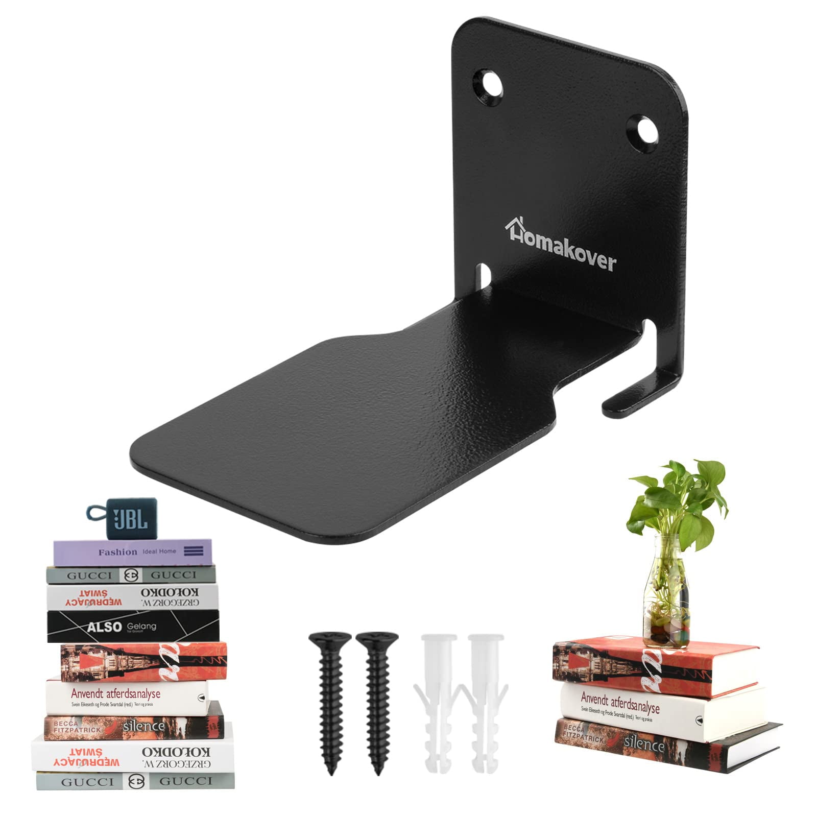 Floating Bookshelf, Iron Invisible Floating Shelves, Heavy Duty Wall Mounted Book Organizer